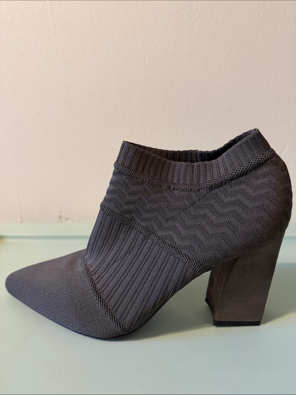 Women’s Impo Stretch Knit Pointed-Toe Block Heel Ankle Bootie - Charcoal